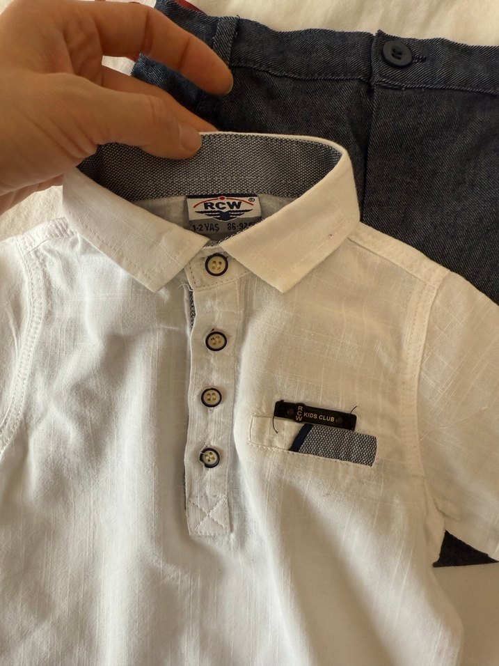 Erkek Bebek Gömlek ve Şort Takım - Görsel 2