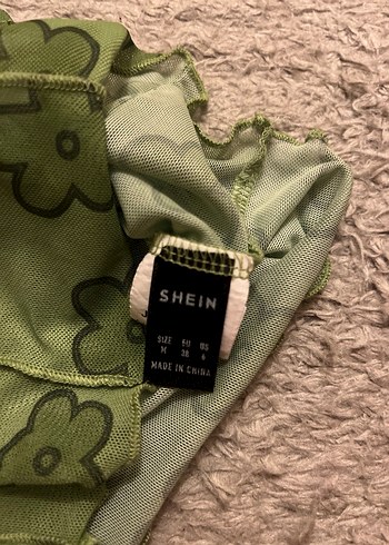 Yeşil çiçekli crop shein - Görsel 2