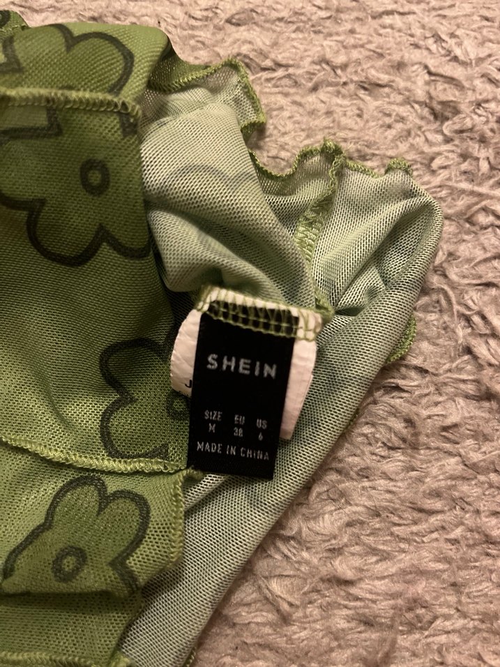 Yeşil çiçekli crop shein - Görsel 2