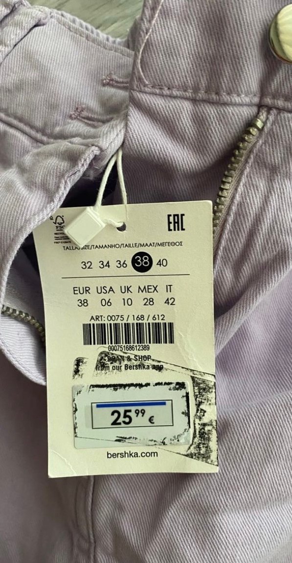 Bershka Mor Rahat Kesim Kadın Keten Pantolon - Görsel 4