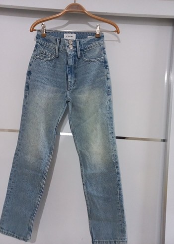 Diğer Kadın Mavi Denim Kemerli Normal Kesim Pantolon 24 beden