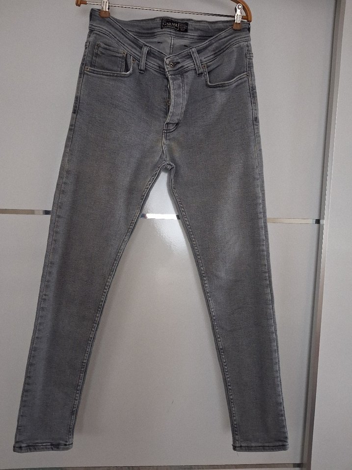 Gri Erkek Denim Regular Fit Pantolon - Görsel 3