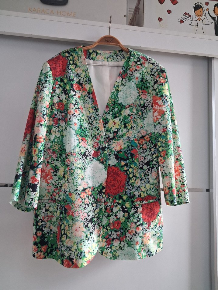 Çiçek Desenli Bohem Kadın Ceket - Görsel 5