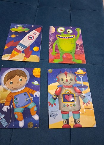 Uzay Temalı Çocuk Puzzle Seti - Görsel 5