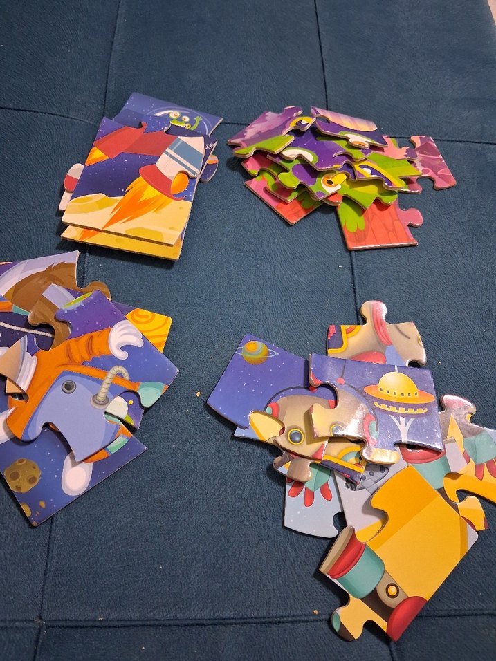 Uzay Temalı Çocuk Puzzle Seti - Görsel 2