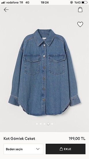 H&M oversize kot ceket