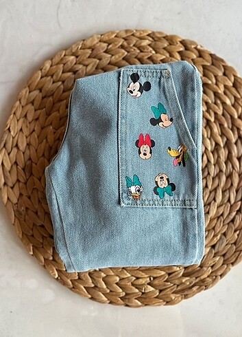 7 Yaş Beden mavi Renk CEP DETAY MICKEY BASKILI SALOPET