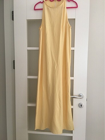 Massimo Dutti Sarı uzun elbise