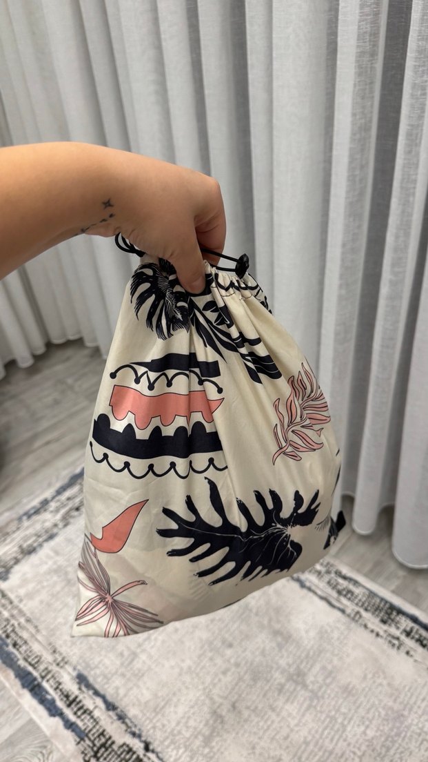 Pudra  tasarım marka Uzun desenli tesettür mayo - Görsel 3