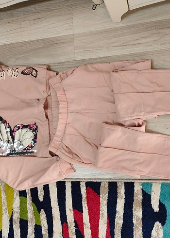 Pembe Piliseli Uzun Kollu Bebek Kız Takımı