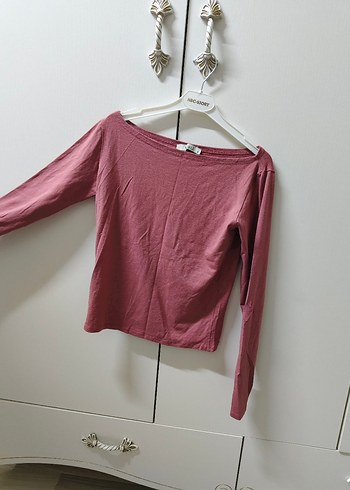 Kadın  Denim Kayık Yaka Bluz - Görsel 2