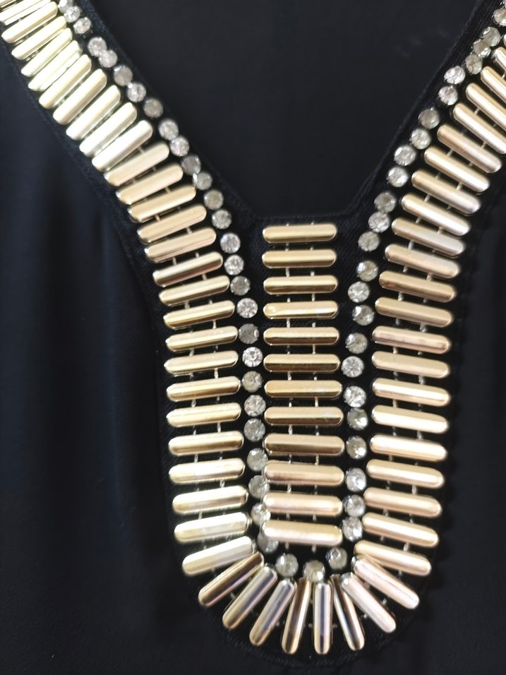 taş Detaylı Siyah Uzun Kollu Bohem Tunik - Görsel 2