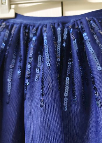 Koyu Mavi Kız Çocuk Fırfırlı Etek - Görsel 2