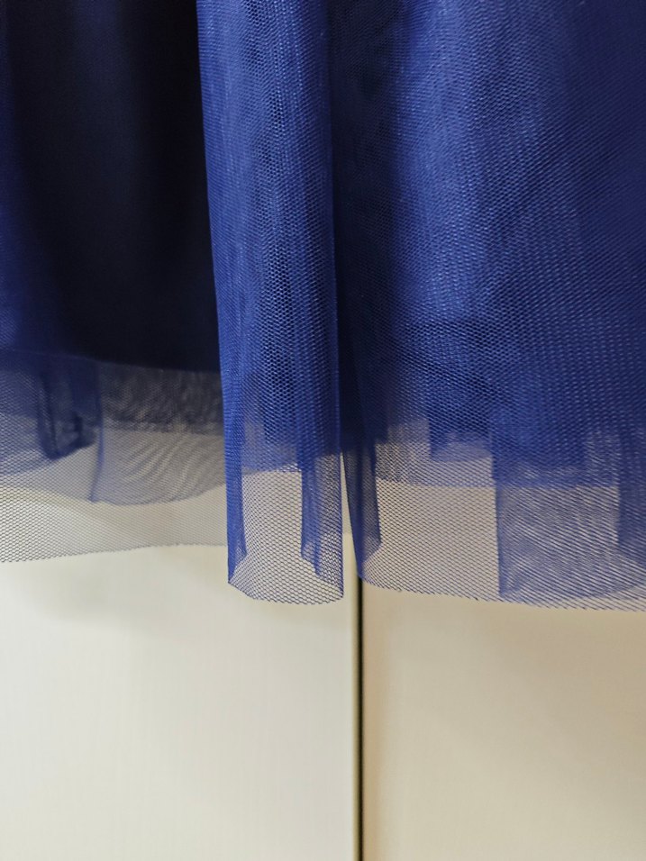 Koyu Mavi Kız Çocuk Fırfırlı Etek - Görsel 3