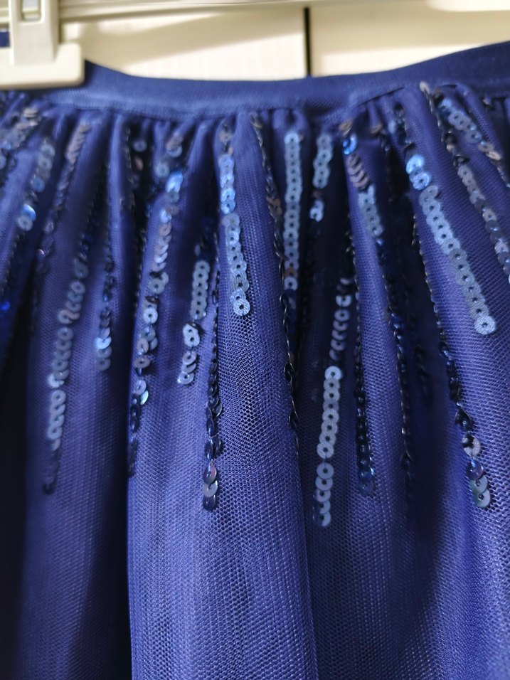 Koyu Mavi Kız Çocuk Fırfırlı Etek - Görsel 2