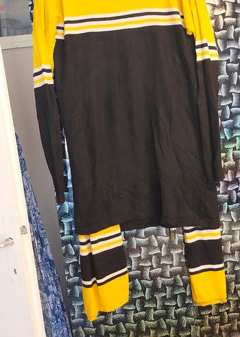 Sarı Siyah Çizgili Erkek Triko Pijama Takımı - Görsel 2