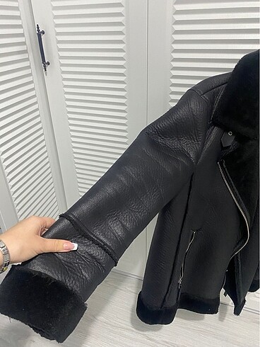 m Beden Stradivarius kürk biker ceket