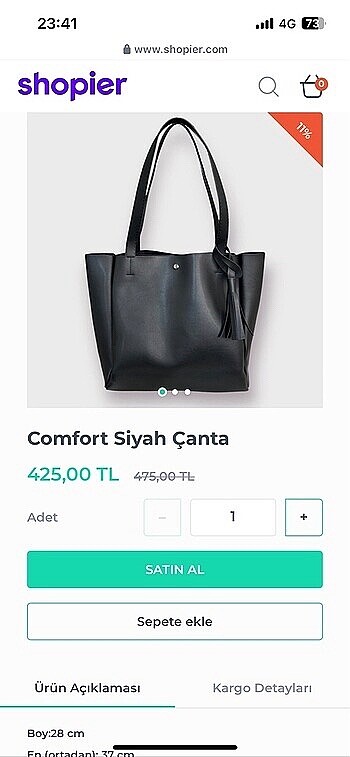 Comfort Siyah Çanta