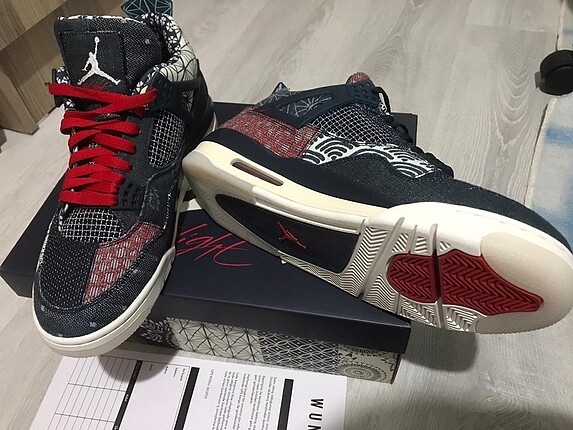44 Beden SATILDI Jordan 4 Sashiko Deep Ocean