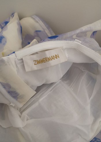 Zimmermann Desenli Midi Madonna yaka elbise