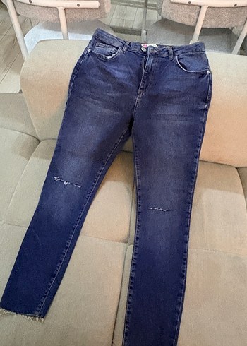 Koton Koyu Mavi Yikamali Dar Kesim Jean