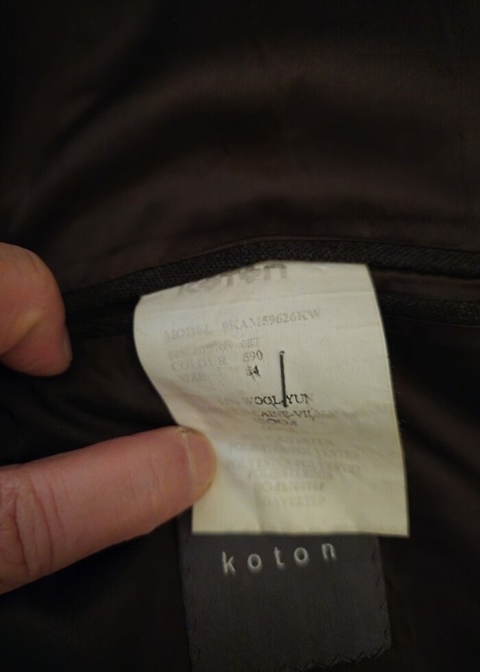 Yünlü Koton Spor Ceket 54 Beden  - Görsel 5