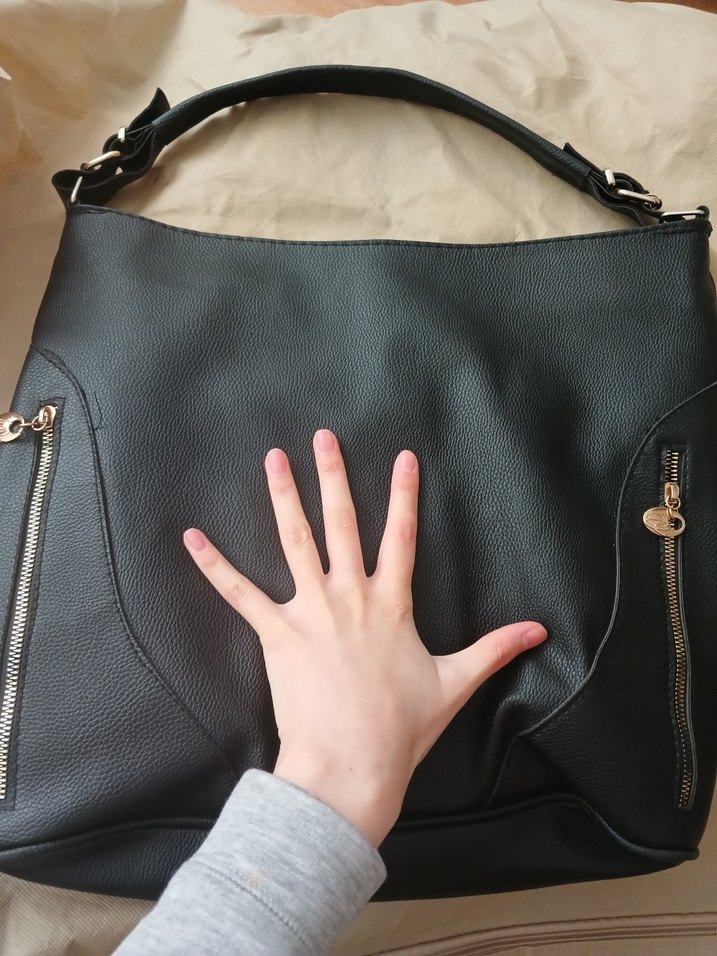 Fermuarlı Siyah Deri Kadın Çantası - Görsel 3