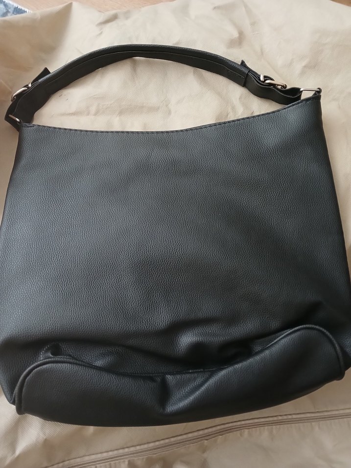 Fermuarlı Siyah Deri Kadın Çantası - Görsel 2