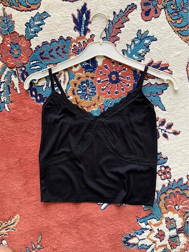 xs Beden siyah Renk Siyah Dantelli Crop