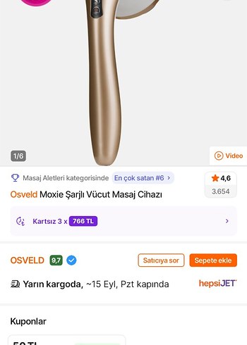 Diğer OSVELD Moxie Şarjlı Vücut Masaj ve selülit cihazı