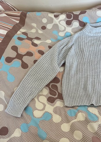 H&M Gri Boğazlı Triko Kadın Kazak