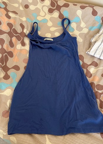 Pull and Bear Mavi İnce Askılı Kadın elbise