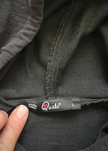 Diğer Siyah Kapüşonlu Kadın Sweatshirt