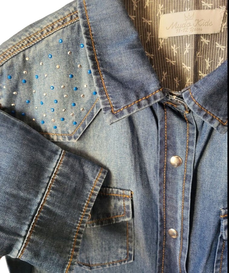 Mudo Kız çocuk jean gòmlek - Görsel 3