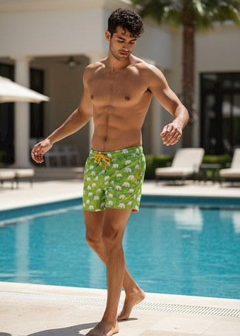 Dagi Fil Desenli  Erkek Mayo - Görsel 3