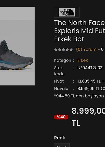 The North Face Gri Erkek Outdoor Ayakkabısı - Görsel 9