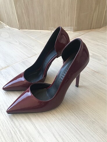 Shoeberry Kadın Massy Bordo Rugan Stiletto