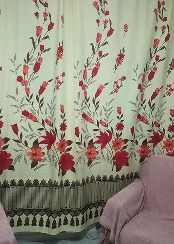 Vintage gece desenli perde  boy 249 en 138 cm iki tane - Görsel 2