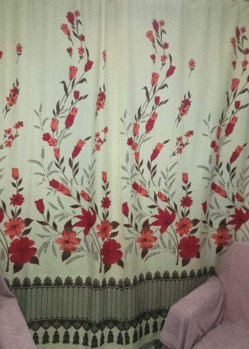 Vintage gece desenli perde  boy 249 en 138 cm iki tane - Görsel 3