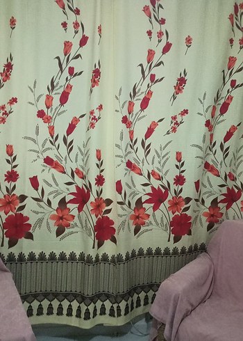 Vintage gece desenli perde  boy 249 en 138 cm iki tane - Görsel 4