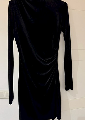 Siyah Drapeli Uzun Kollu Uzun Abiye Elbise S beden H&M