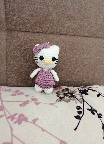 Örgü hello kitty anahtarlık