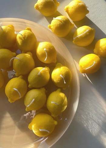  Beden sarı Renk Limon Şeklinde Sarı Mum