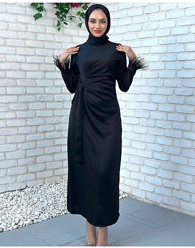 Zara Yandan bağlamalı saten abiye