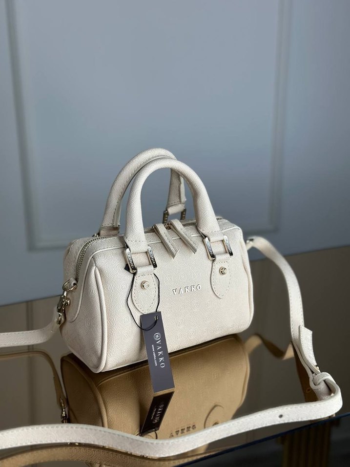 Beyaz Deri Kemerli Kadın Çanta Vakko - Görsel 5