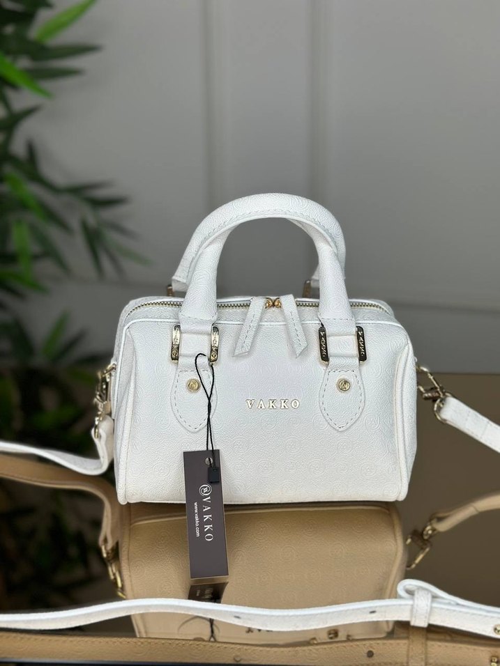 Beyaz Deri Kemerli Kadın Çanta Vakko - Görsel 2