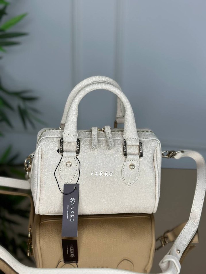 Beyaz Deri Kemerli Kadın Çanta Vakko - Görsel 4