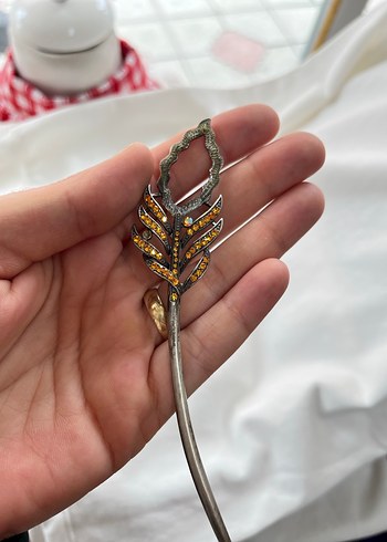 Püsküllü Bohem Metal Saç Tokası - Görsel 2