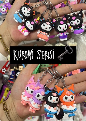 Renkli Kuromi Serisi Püsküllü Anahtarlık
