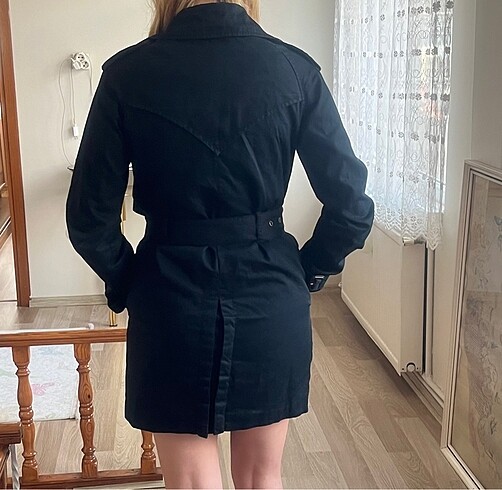 s Beden siyah Renk X side marka Trenchcoat